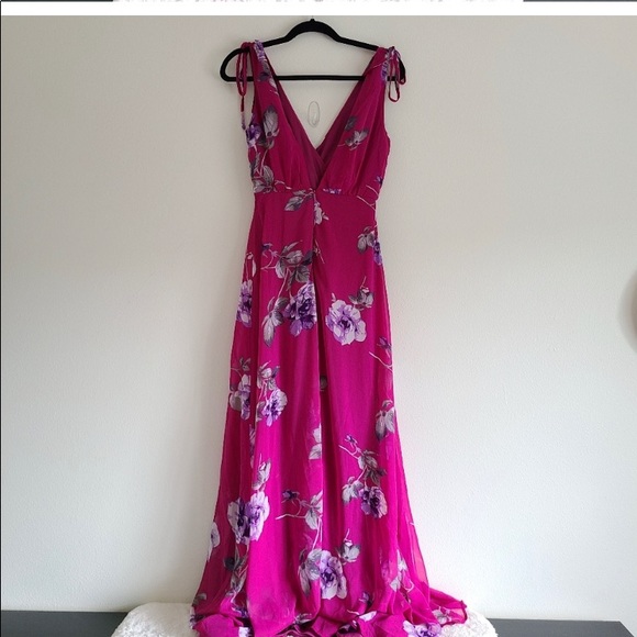 Lulu's Romantic Possibilities Magenta Maxi Dress - Picture 2 of 3